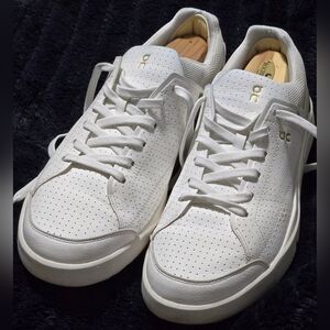 On Roger Centre Court Sneaker Tennis Shoe White/Rosewood Leather Men's Sz 9